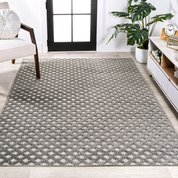 Rabat High-low Pile Mini-diamond Trellis Area Rug